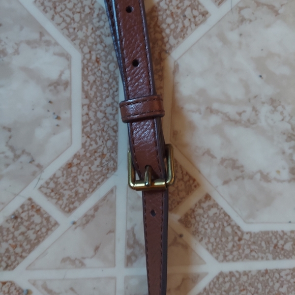 VTG Fossil 100% Genuine Brown Leather Crossbody/Shoulder Bag. Adjustable Strap - Picture 12 of 14